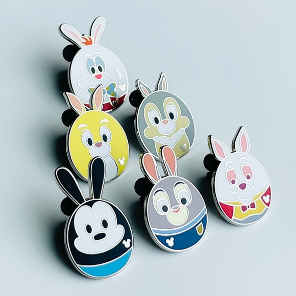 Disney Pin 2023 Rabbit Eggs Hidden Mickey Cast Mystery Complete Set W/Completer - Picture 4 of 8